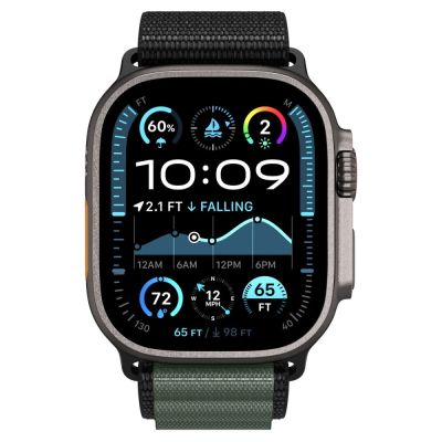 4. Armband Spigen WBF1 Armband für Apple Watch 44 / 45 / 46 / 49 mm - Schwarz und Grün