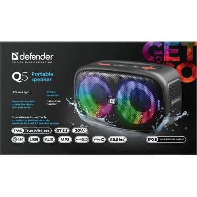 9. DEFENDER Q5 BLUETOOTH-LAUTSPRECHER 20W