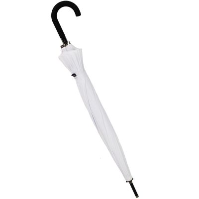4. LANGER HALBAUTOMATISCHER REGENSCHIRM MIT 16 STREBEN, WEISS, SEMI LINE