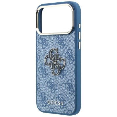 6. Guess 4G & Big Resin Logo Hülle für iPhone 17 Pro Max / 18 Pro Max - Hellblau