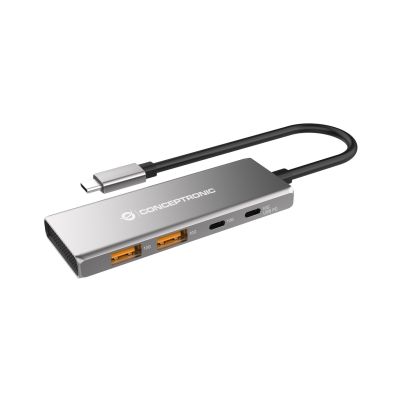 Conceptronic HUBBIES15G USB 3.2 Gen 2 (3.1 Gen 2) Typ-C Hubs und Hubs 10000 Mbit/s Grau
