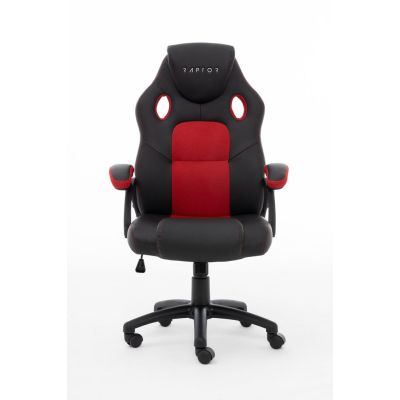 Raptor Gaming 437764 Gaming-Stuhl, gepolsterter Sitz, Schwarz, Rot