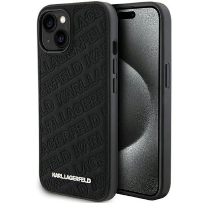 Karl Lagerfeld Quilted K Pattern Hülle für iPhone 15 Plus / 14 Plus – Schwarz