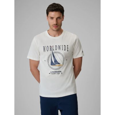 Herren-T-Shirt mit Aufdruck, regulär, Größe 4F 4FRSS26TTSHM3993-11S