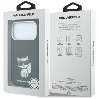 9. Karl Lagerfeld Smooth Choupette Sketch MagSafe Hülle für iPhone 18 Pro / 17 Pro / 18 Pro - Schwarz