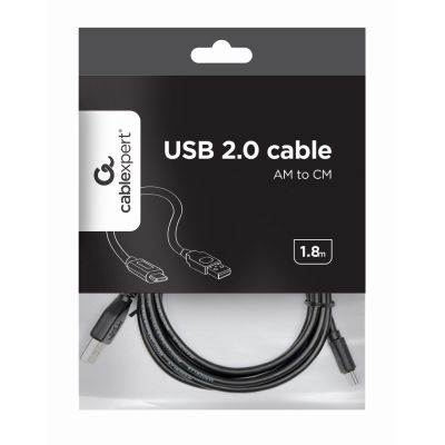 3. GEMBIRD CCP-USB2-AMCM-6 Kabel (USB 2.0 M - USB Typ CM; 1,8 m; schwarz)