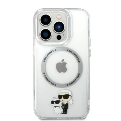 3. Karl Lagerfeld Iconic Karl&Choupette MagSafe Hülle für iPhone 14 Pro – transparent