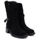 4. Schwarze, hohe Stiefeletten aus Leder für Damen, Big Star UU274608