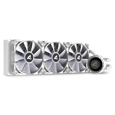 9. Sharkoon S90 All-in-One-Flüssigkeitskühler für Prozessoren, 12 cm, Weiß, 1 Stück