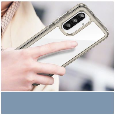 6. Outer Space Case für Samsung Galaxy A26 Cover mit flexiblem Rahmen - Halbtransparent, Schwarz