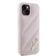 4. Karl Lagerfeld Diagonal Quilted Script Hülle für iPhone 15 Plus / 14 Plus – Rosa
