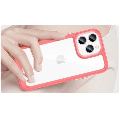 4. Outer Space Case iPhone 14 Pro Max Hardcover mit Gelrahmen rot