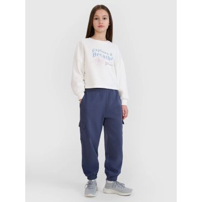 3. Mädchen-Sweatshirt ohne Kapuze, 4F 4FJWSS25TSWSF1483-11S