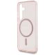 6. Guess Glitter Circle Classic Logo MagSafe Hülle für Samsung Galaxy S25 Pink