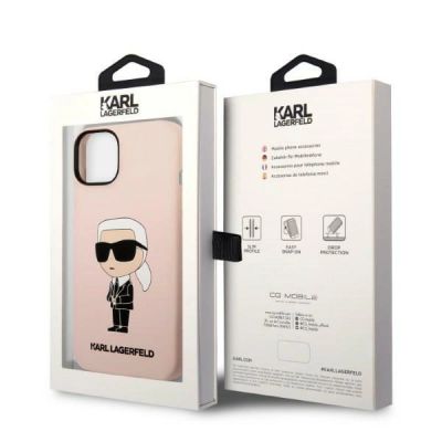 8. Karl Lagerfeld Silikon-Ikonik-Hülle für iPhone 13/14 – Pink