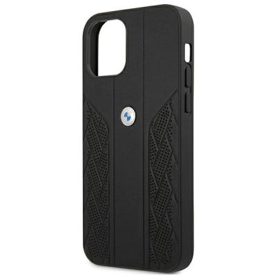 6. BMW Leather Curve Perforate Case für iPhone 12 Pro Max – Schwarz