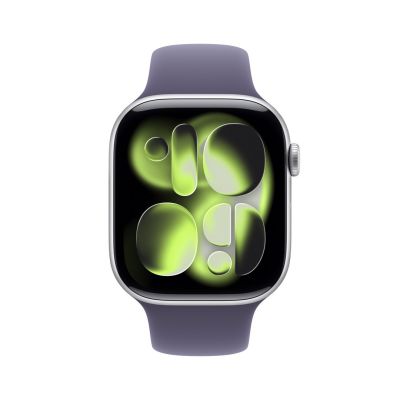 2. Apple Watch Series 11 (2025) GPS 46 mm Silbernes Aluminiumgehäuse mit Sportarmband M/L – Lila Nebel