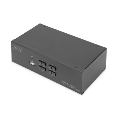 KVM-Switch, 4 Ports, 4K 60Hz, 8x DP IN, 2x DP OUT, 2x USB A, 2x Audio IN & OUT
