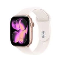 Apple Watch Series 11 GPS + Cellular 46 mm Gehäuse aus roségoldenem Aluminium mit hellrosa Sportarmband – S/M