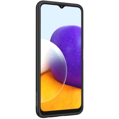 6. Nillkin Textured Case robuste, verstärkte Hülle mit Gelrahmen und Nylonrückseite für Samsung Galaxy A22 4G schwarz