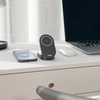 12. SBS 3-in-1 Faltbare kabellose Ladestation QI2 MFI – Made for iPhone – Schwarz