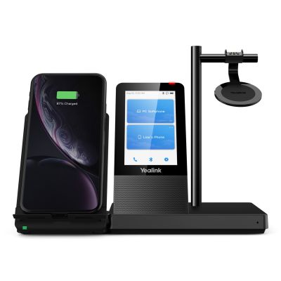 2. Yealink WH66 Mono UC Headset Kabelloses Kopfbügel-Headset für Büro/Callcenter USB Typ-A Bluetooth-Ladestation Schwarz