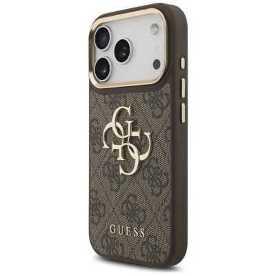 2. Guess 4G Big 4G Classic Logo Big Strap Metal Buttons Case für iPhone 17 Pro - Braun
