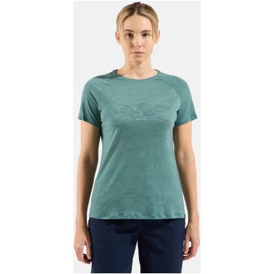 2. Damen-T-Shirt mit kurzen Ärmeln ODLO Ascent PW 130 Run. Bike. Hike. T-Shirt Crew Neck s/s, blau