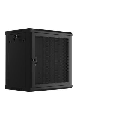 15. Wandregalschrank 19" 12U 600X450 SCHWARZ PERFORIERT TÜR LANBERG (FLAT PACK)
