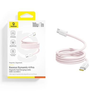 4. Baseus Dynamic 4 Pro 100W USB-C - USB-C-Kabel 1m - Pink