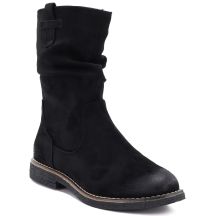 Gefütterte Damen-Ankle-Boots mit Rüschenoberteil, schwarz, M.Daszyńskie SA296-5