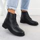 6. Gefütterte schwarze Damen-Lederboots im Worker-Stil Sergio Leone BT25172-S