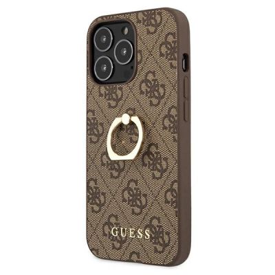 2. Guess GUHCP13L4GMRBR iPhone 13 Pro / 13 6,1" braun/braunes Hardcase 4G mit Ringständer