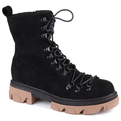 Vinceza W JAN255 schwarze isolierte Wildlederstiefeletten
