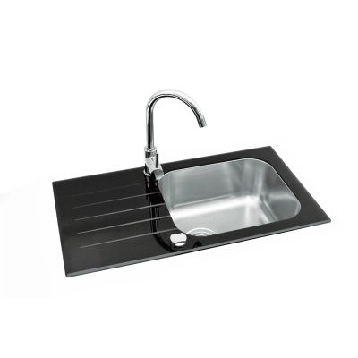 Spülbecken Glam 20 mit Mischbatterie, Farbe Schwarz