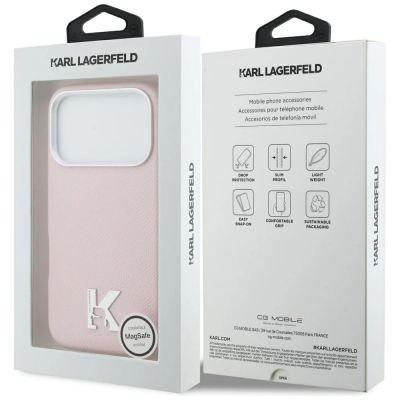 8. Karl Lagerfeld MagSafe Hülle mit Karl-Kopf-Logo für iPhone 17 Pro Max – Pink