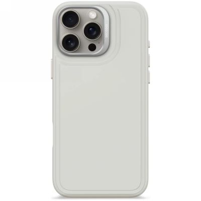 Decoded Antimicrobial Silicone Stacks Backcover Case mit MagSafe für iPhone 16 Pro Max – Grau