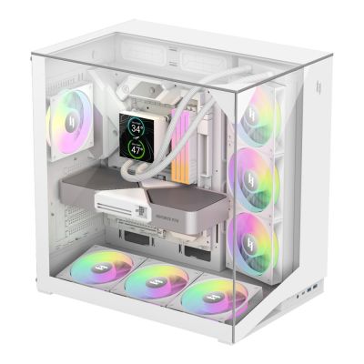 4. GameMax NEX C56 VC WH Midi-Tower-Computer-Sicherheits- und Halterungssystem, Weiß