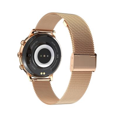 6. VELTORI VT310-1 Damen-Smartwatch, Goldarmband + rosa Silikonarmband