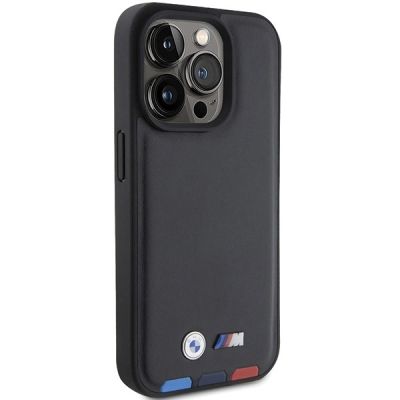 4. BMW BMHCP15L22PTDK iPhone 15 Pro 6,1" schwarz/schwarzer Lederstempel Tricolor
