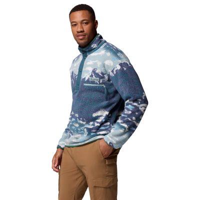 2. Columbia Helvetia II Fleece mit halbem Druckknopf, bedruckt, 2098461461, Blau, L