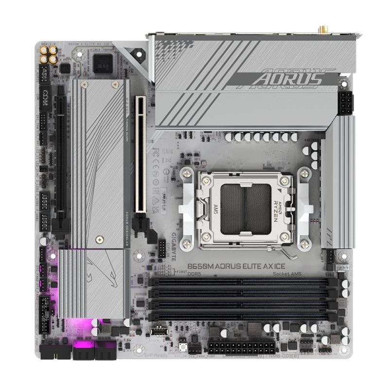 6. Gigabyte B650M AORUS ELITE AX ICE Mainboard