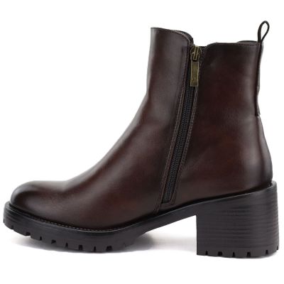 3. Damen-Ankle-Boots mit Blockabsatz, gefüttert, braun, Potocki SZ12742