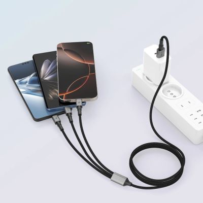 5. Tech-Protect UltraBoost DNA 3in1 USB-C / Micro-USB / Lightning Kabel 120 cm - grau