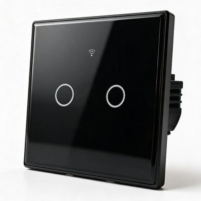 12. QOLTEC LICHT-EIN/AUS-SCHALTER | 2-KANAL-TOUCH-BEDIENUNG | WLAN | TIMER | TUYA | SCHWARZ