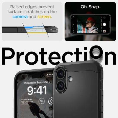 13. Spigen Tough Armor MagSafe Hülle mit Ständer für iPhone 16 – Schwarz