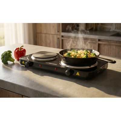 18. ESPERANZA Elektroherd Yellowstone 1500W + 1000W Schwarz EKH014K