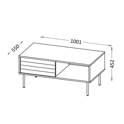 4. CORTINA Couchtisch 100x55x45 schwarz/walnuss