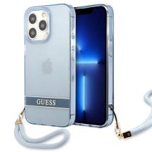 Guess GUHCP13LHTSGSB iPhone 13 Pro / 13 6,1 "blau / blaues Hardcase Translucent Stap
