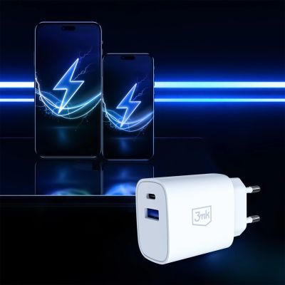 6. 3mk FlowPower 25W 1A1C PD QC4+ Wandladegerät – Weiß